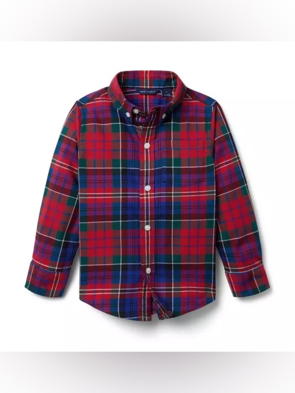 Brand New Janie and Jack Toddler Boys Long Sleeve Red Flannel Shirt Size 2T, NWT